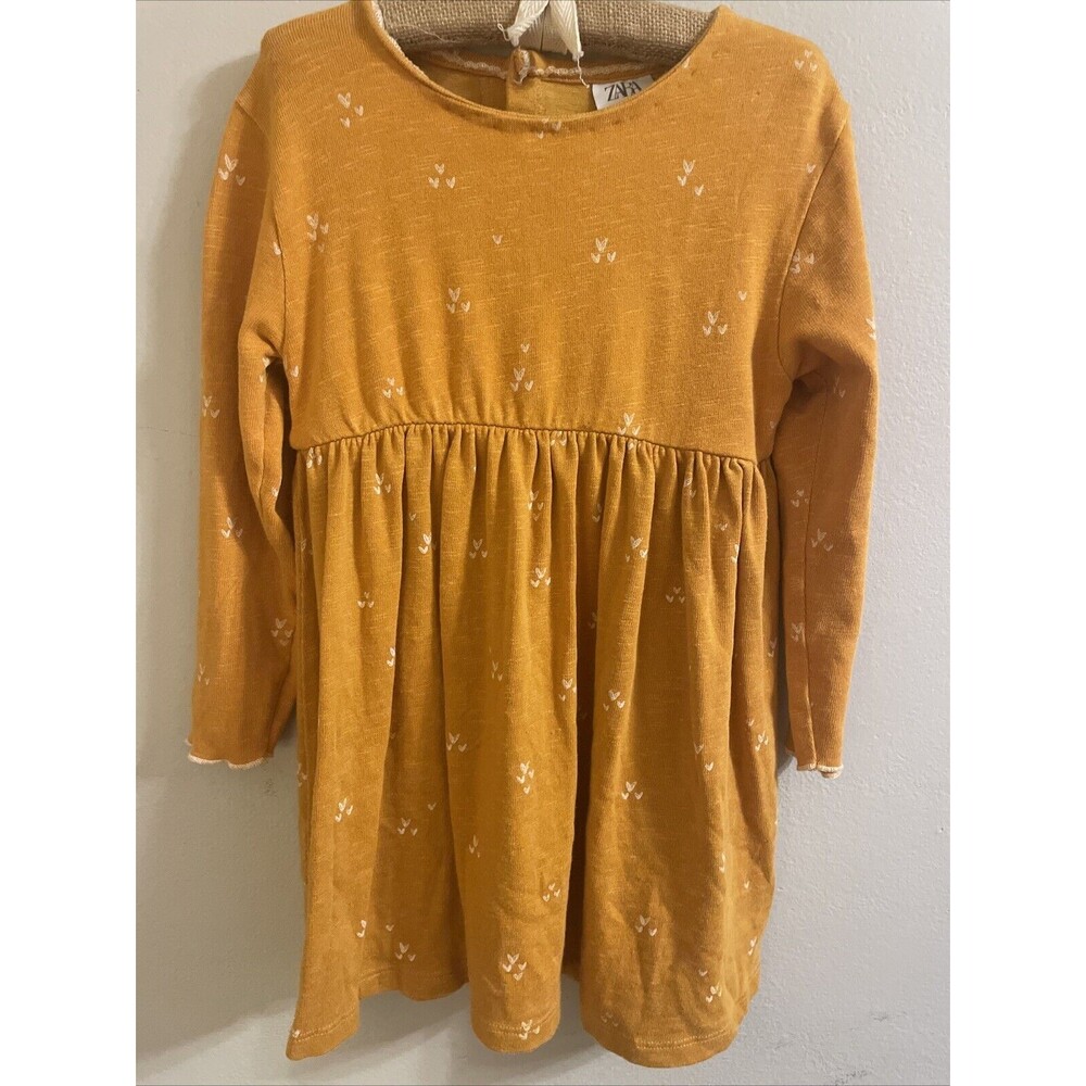 Zara kids dress girls 4-5 Yellow Mustard Orange
